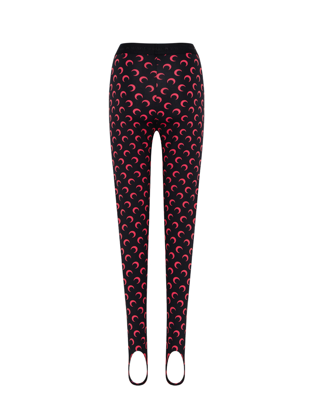 Moon Printed Jersey Stirrup Leggings Black&Red