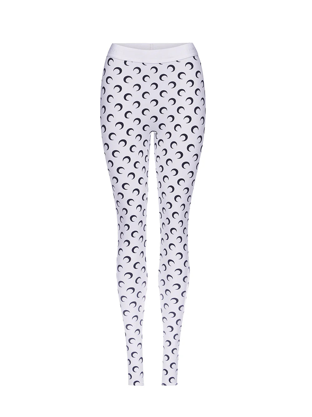 Moon Printed Jersey Stirrup Leggings Optical White