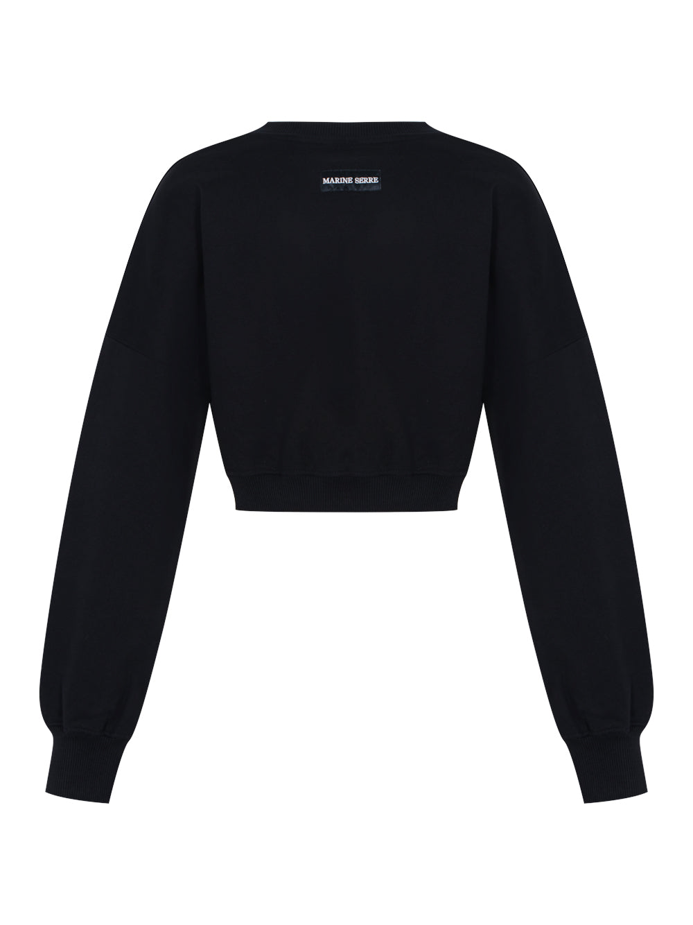 Moon Logo Fleece Cropped Sweatshirt Black