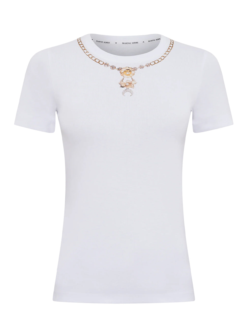 Trompe-L'Oeil Jewelry Jersey Baby Fit T-Shirt White