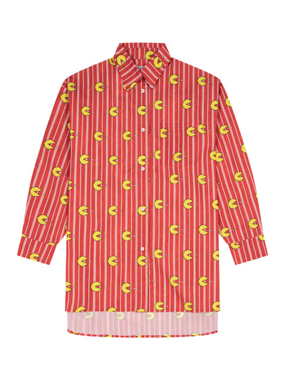 Camicia Oversize Popeline (Red Stripes)