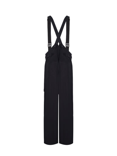 Washed Twill Suspender Pants (Black)