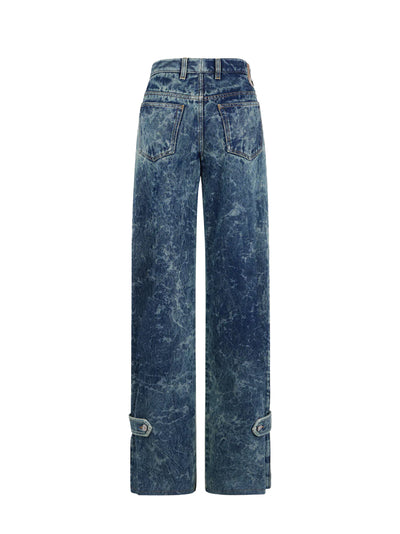 Wide-Leg Jeans in Washed Denim (Acid Water)