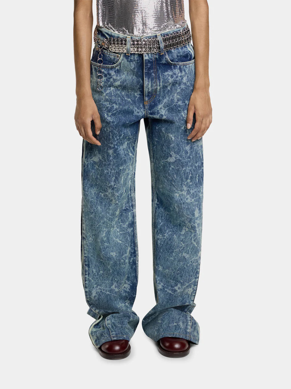 Wide-Leg Jeans in Washed Denim (Acid Water)