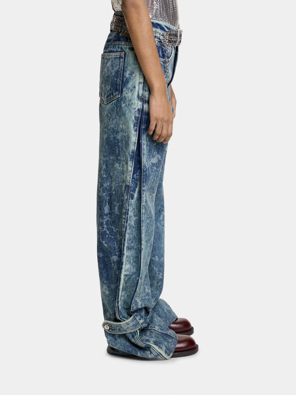 Wide-Leg Jeans in Washed Denim (Acid Water)