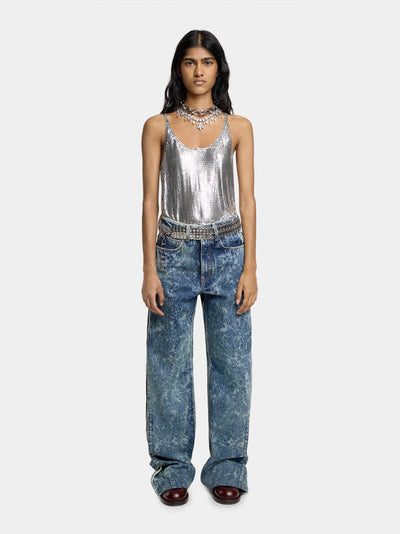 Wide-Leg Jeans in Washed Denim (Acid Water)