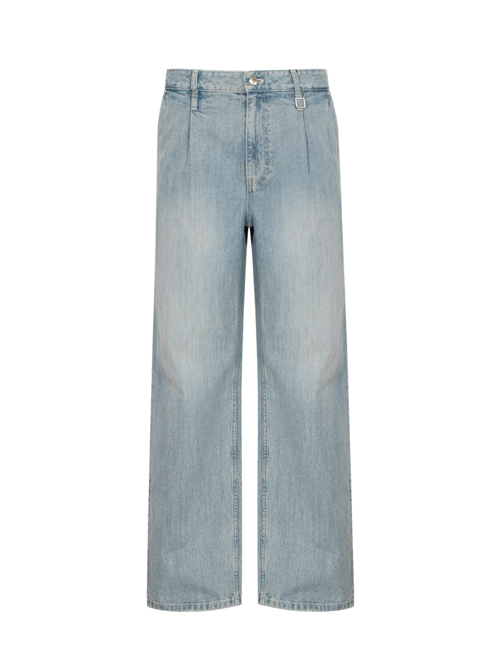 Wide Slub Denim Pants (Blue)