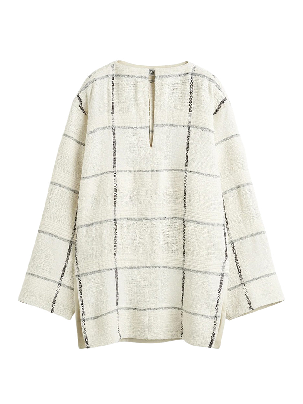 Windowpane-Check Tunic (Ecru)