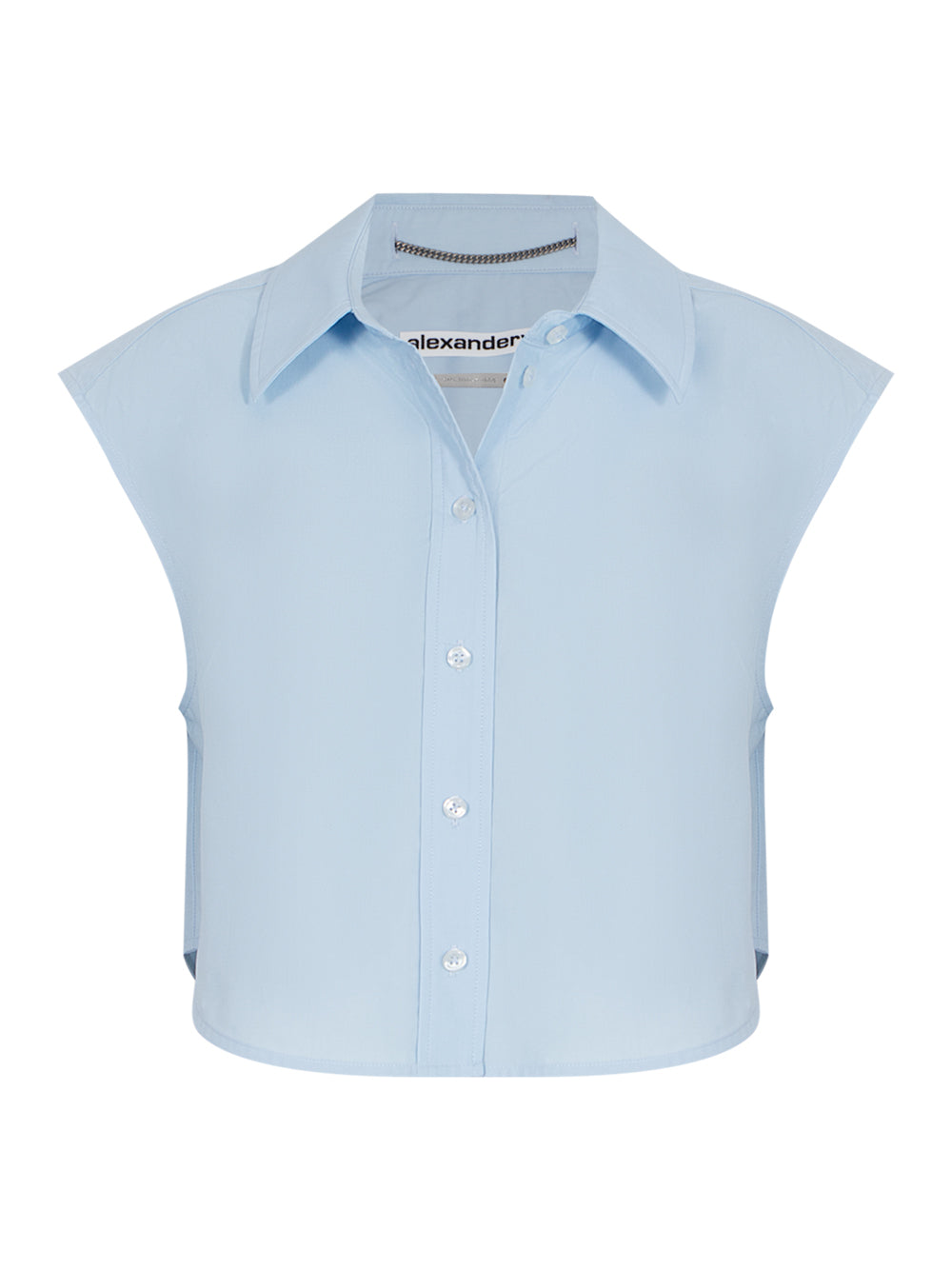 Women Button Up Shirt With Logo Nameplate (Oxford Blue)