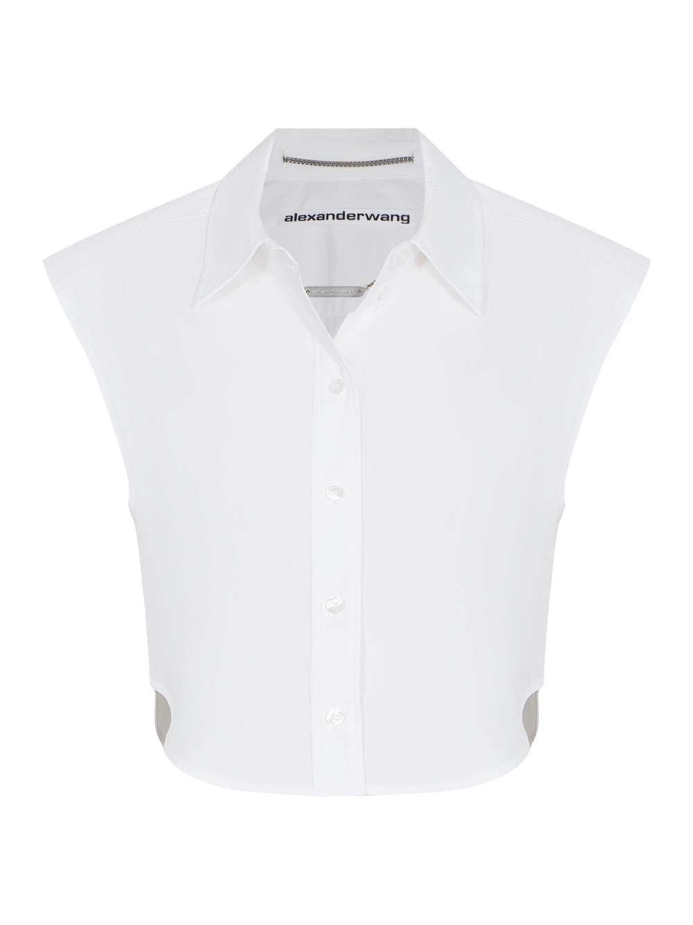 Women Button Up Shirt With Logo Nameplate (White)