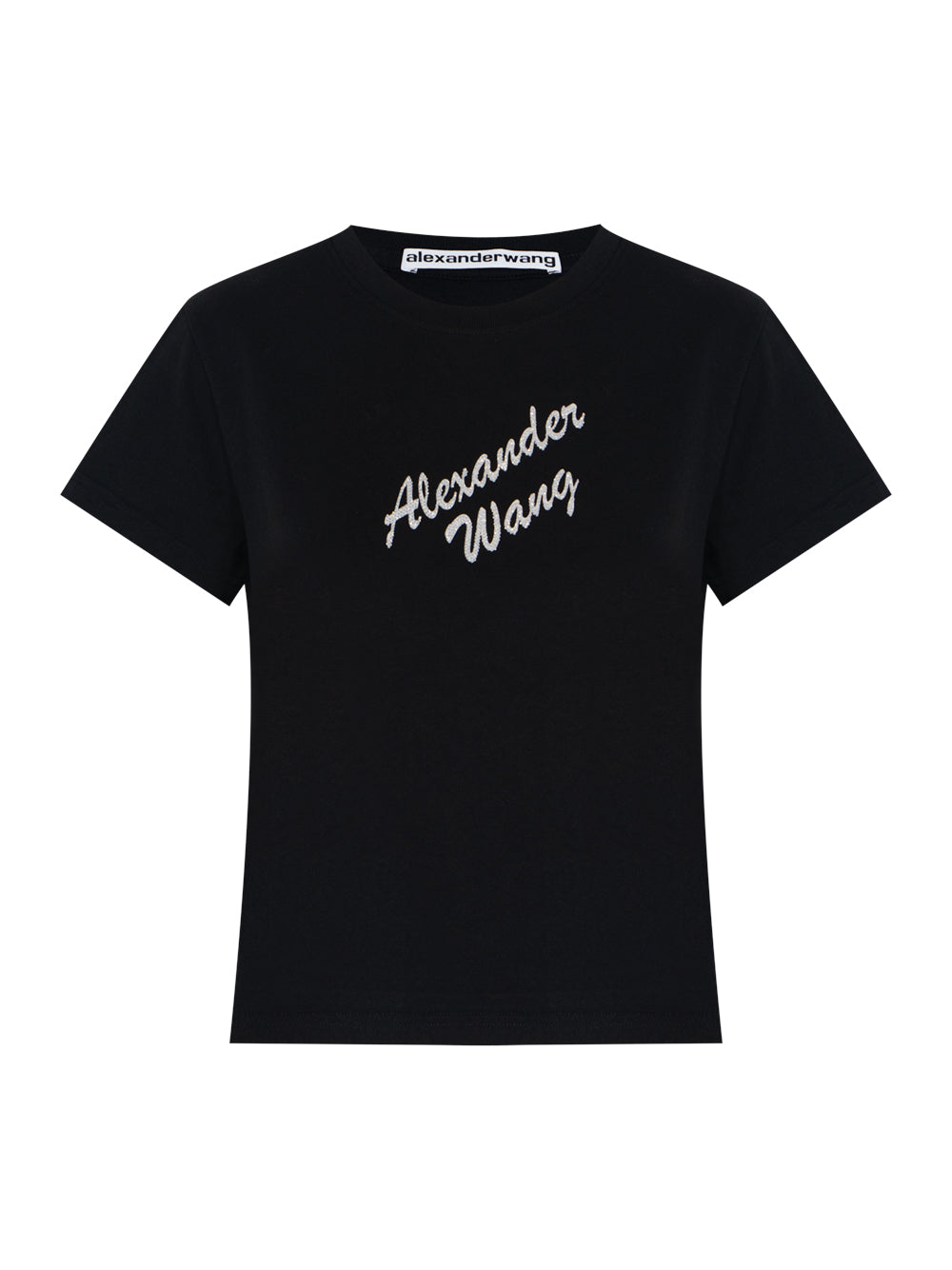 Women Crystal Hotfix & Cotton Logo Tee (Black)