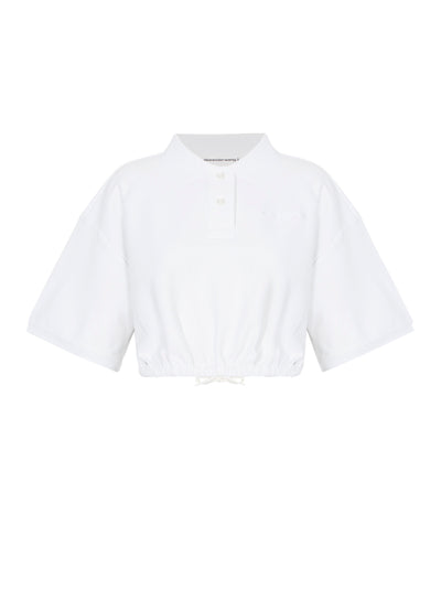 Women Deconstructed Polo Shirt (Vintage White)