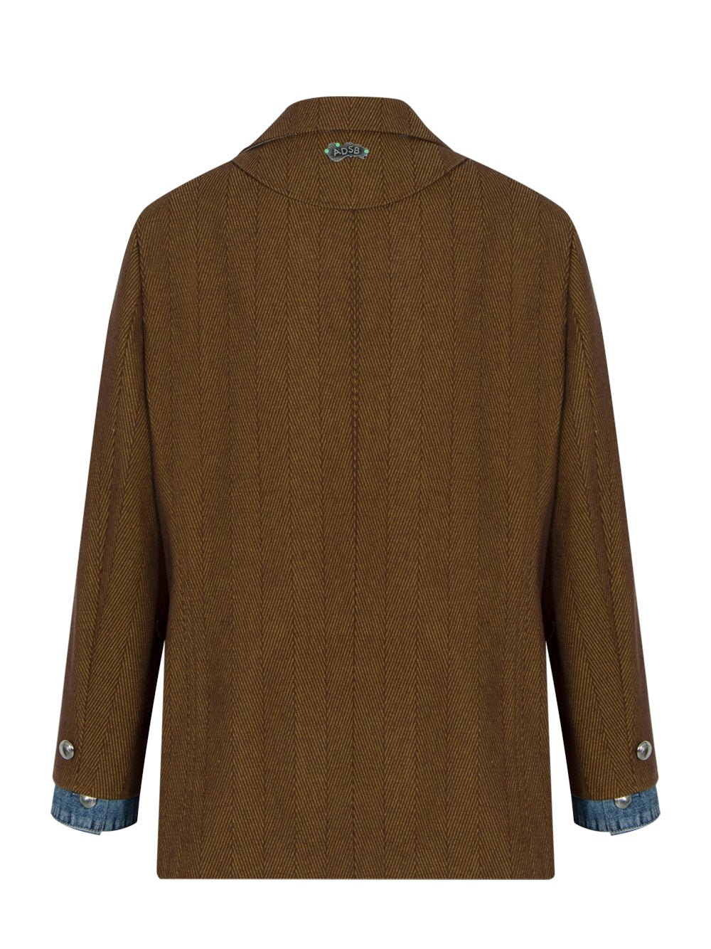 Women Maggie Raw-Cut Herringbone Jacket (Brown)