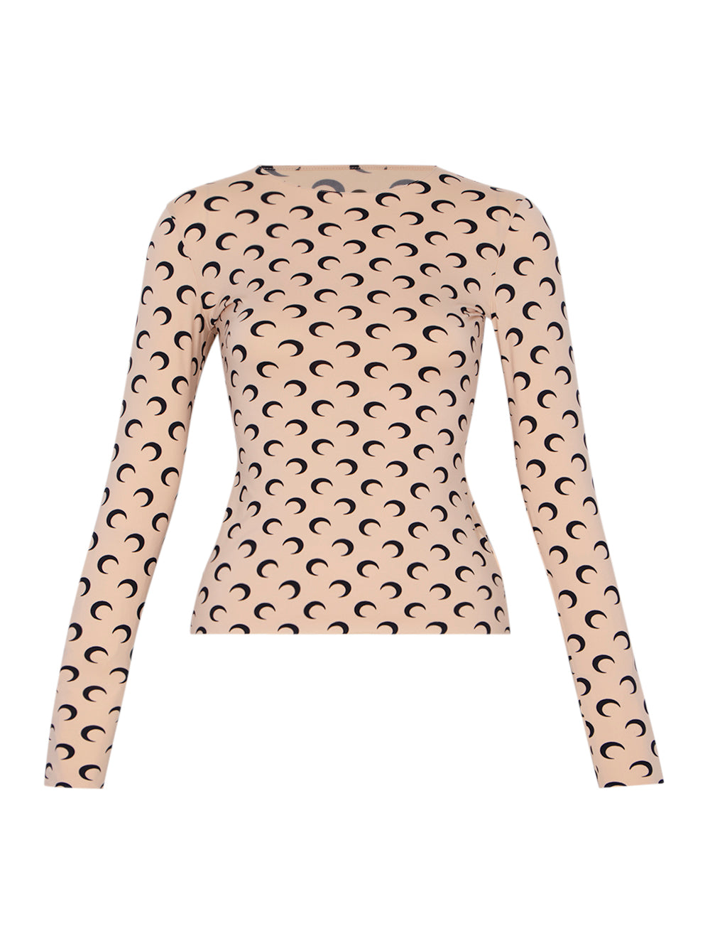 Women Moon Printed Jersey Second Skin Regular Top (Tan)