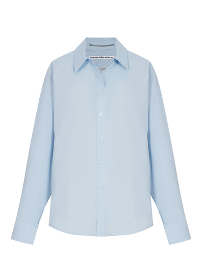 Women Oversized Button Down Shirt (Oxford Blue)