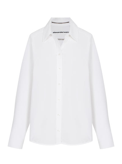 Women Oversized Button Down Shirt (White)