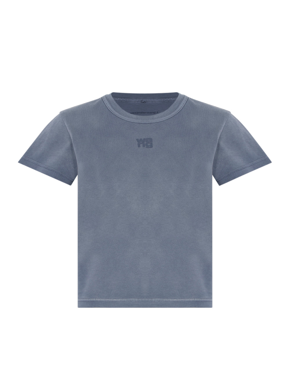 Women Puff Logo Shrunken Tee In Cotton Jersey (Washed Blue Ink)