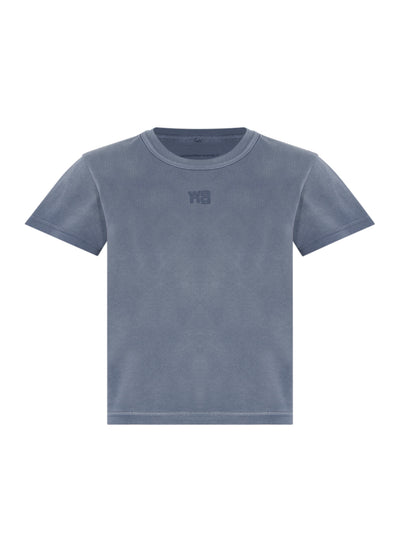 Women Puff Logo Shrunken Tee In Cotton Jersey (Washed Blue Ink)