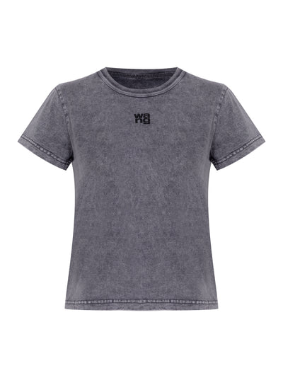 Women Puff Logo Shrunken Tee In Cotton Jersey (Washed Granite)