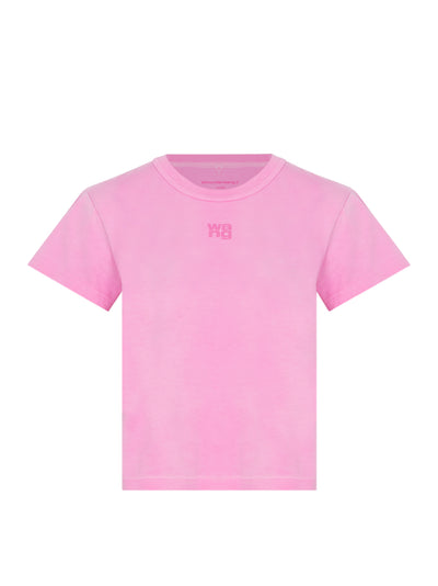 Women Puff Logo Shrunken Tee In Cotton Jersey (Washed Lotus)