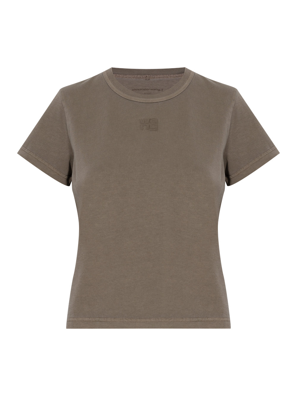 Women Puff Logo Shrunken Tee In Cotton Jersey (Washed Walnut)