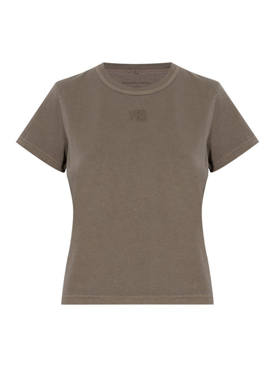 Women Puff Logo Shrunken Tee In Cotton Jersey (Washed Walnut)
