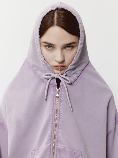 Shoulderless Hoodie Purple