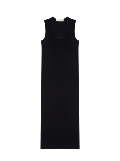 Womens Rib Tank Dress (Jet Black)