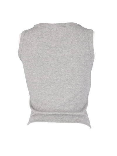 Wonbin Cropped Cotton Tank Top (Grey)