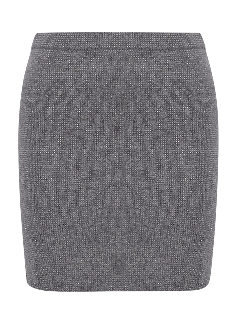 Wool-Blend Hotfix Miniskirt (Heather Grey)