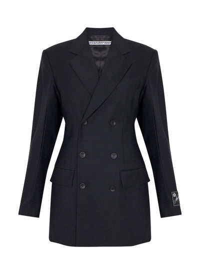 Wool Mohair Blazer Dress (Black)