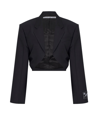 Wool Mohair Draped Jacket (Black)
