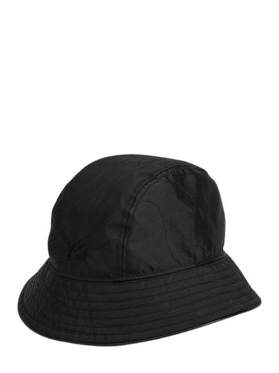 Bucket Hat With Leather Details (Black)