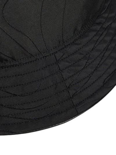 Bucket Hat With Leather Details (Black)