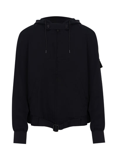 Y-3 Rayon Twill Hooded Top (Black)