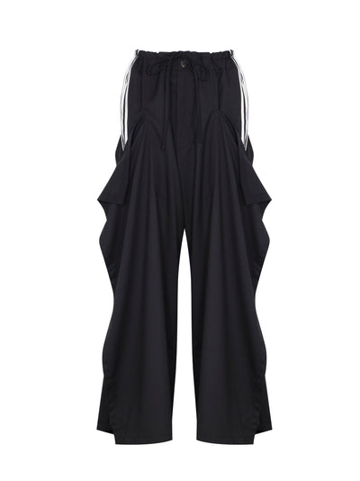 Refined Woven Wide Leg Pants (Black)