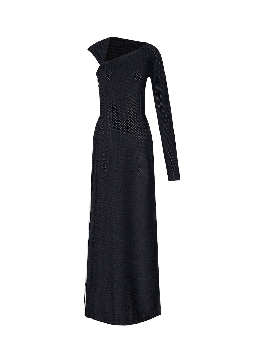 Waffle Warp Knit Dress (Black)