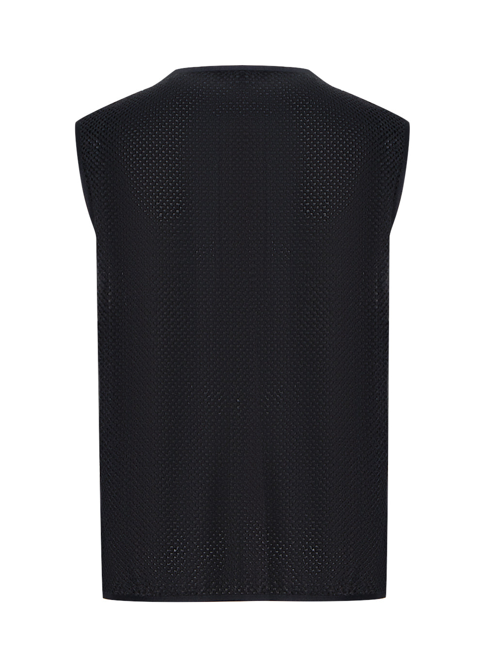 Waffle Wrap Knit Vest (Black)