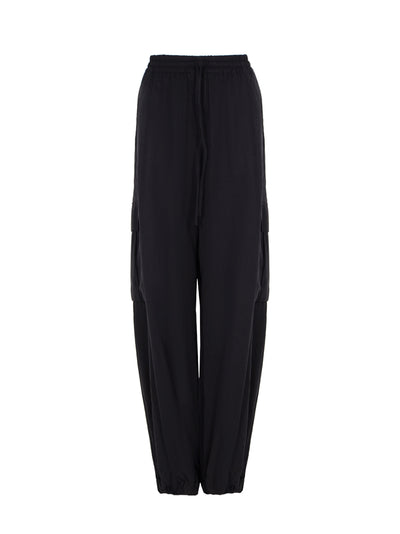 Washed Twill Cargo Pant (Black)