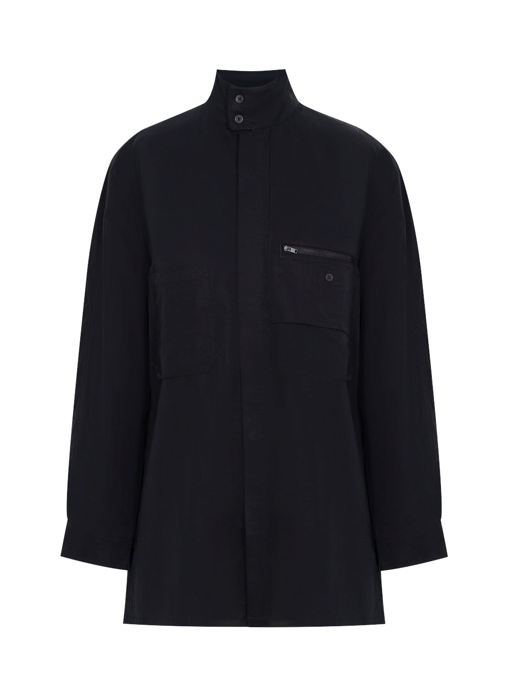 Washed Twill Overshirt (Black)