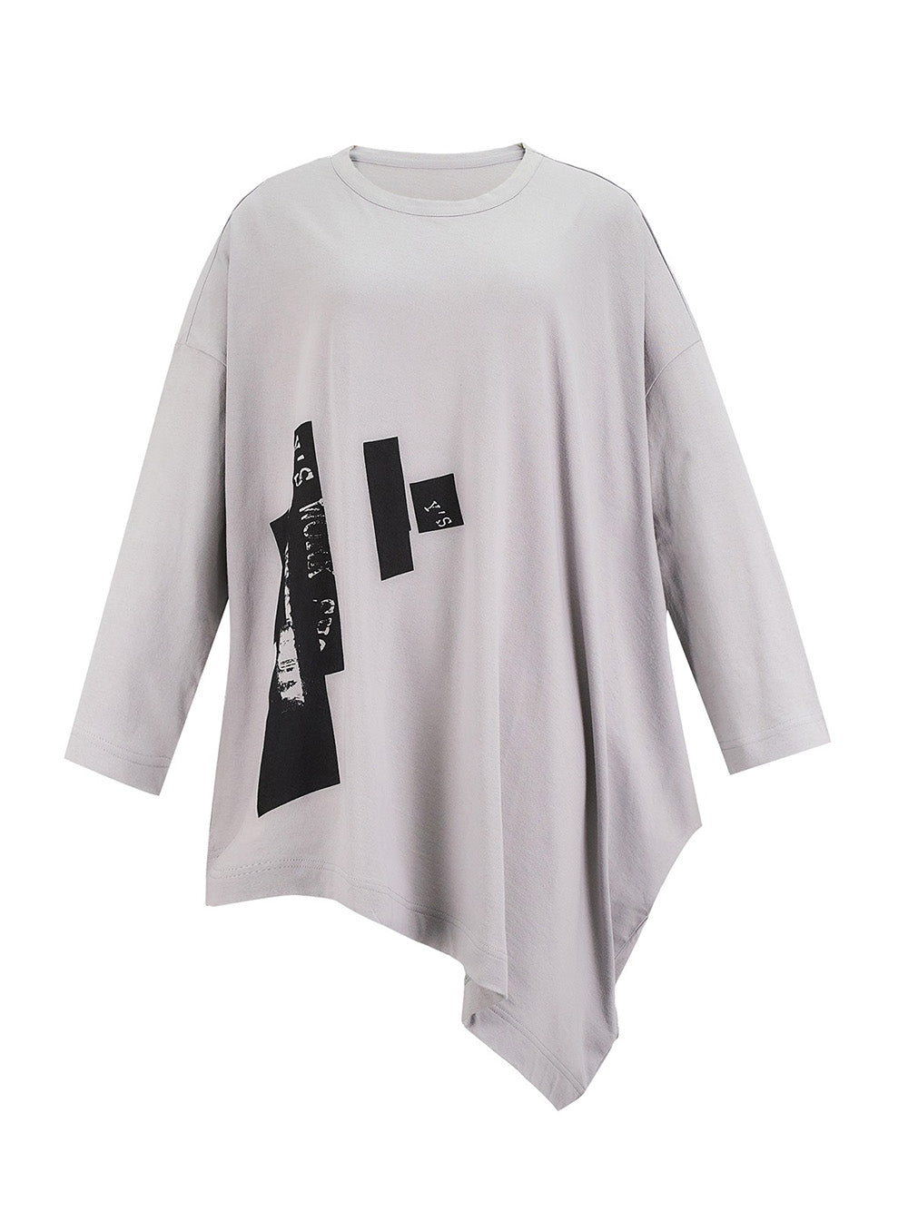     Y'S-LadiesKnitT-shirt-LightGrey-1