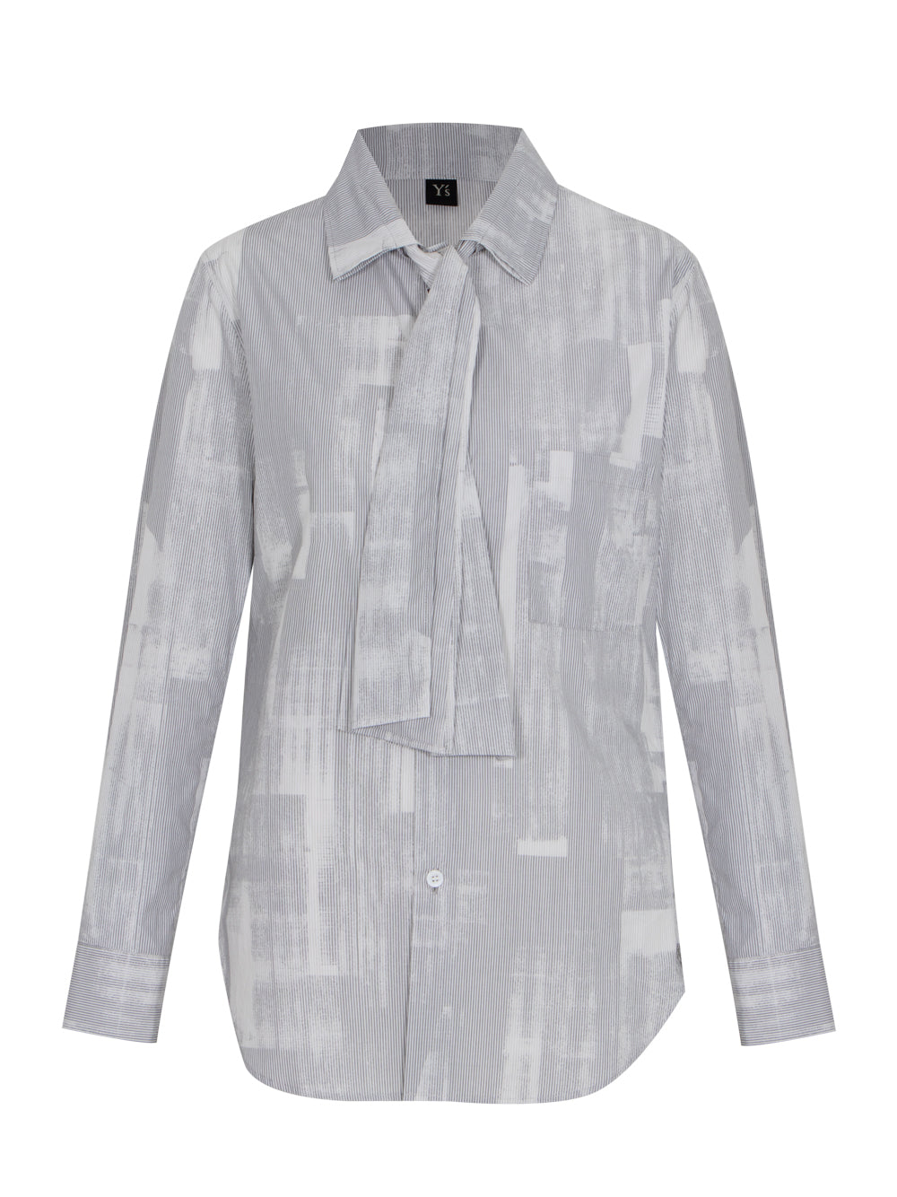 U-Bow Collar Shirt Grey