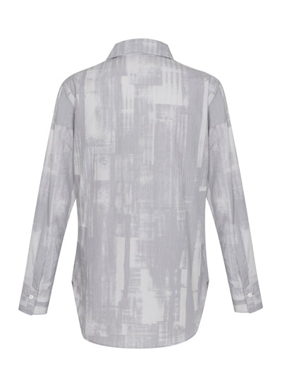 U-Bow Collar Shirt Grey
