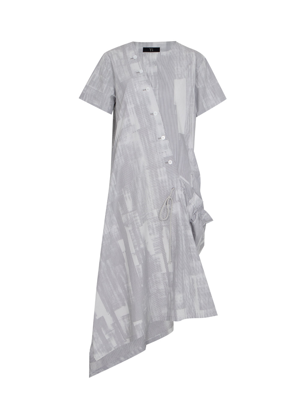 E-Half Sleeve Drape Dress Grey