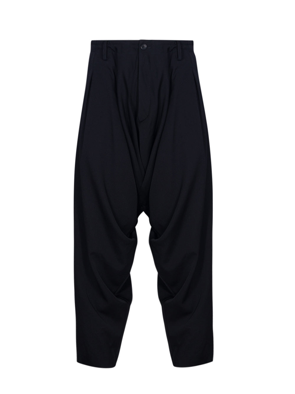  Yohji Yamamoto-WoolGarbardineDrapedPants-Black-1