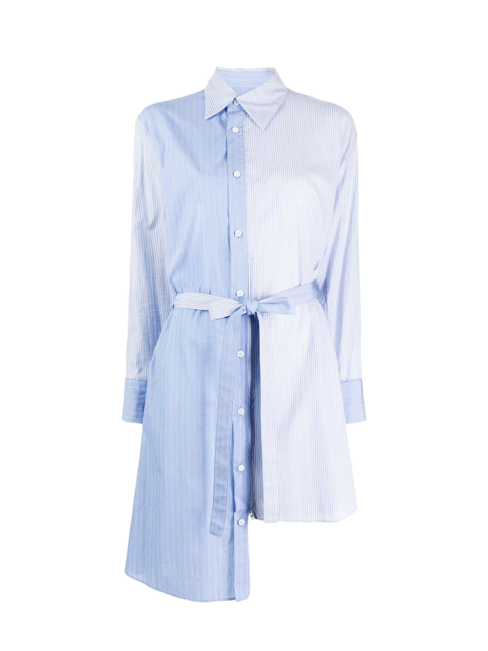 Broad Stripe C R-Front Zip Shirt (Right Blue)
