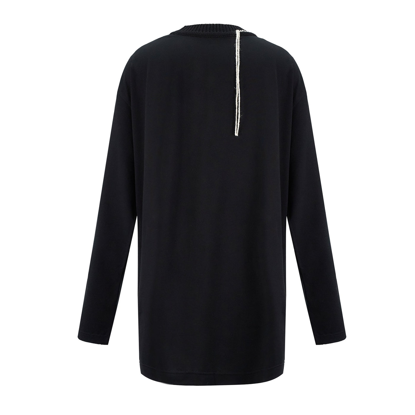    Ys-40-2-Cotton-Jersey-Aran-Knit-Long-Sweater-Black-2
