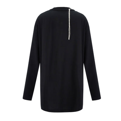    Ys-40-2-Cotton-Jersey-Aran-Knit-Long-Sweater-Black-2