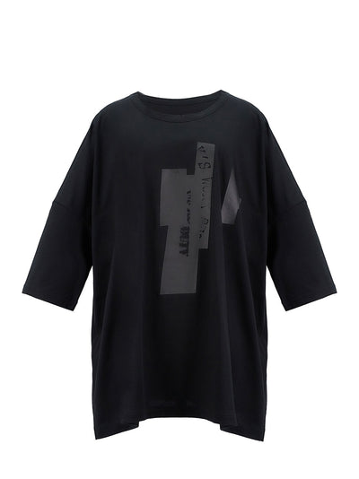 Ys-Block-Printed-Round-Neck-T-Shirt-Black-1