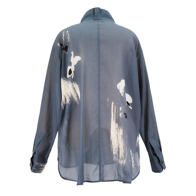 Ys-Blurred-Pansy-Print-Open-Collar-Shirt-Gray-2